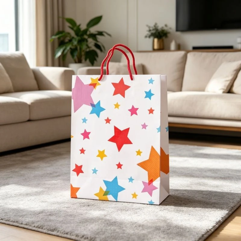 Colorful Patterned Paper Gift Bags high quality